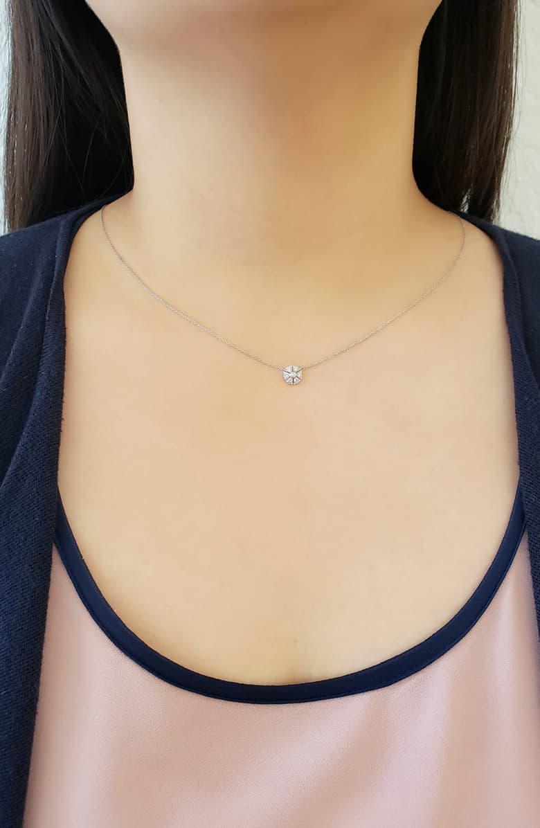 Enchanted Garden Camelia White and Pink Diamond Necklace