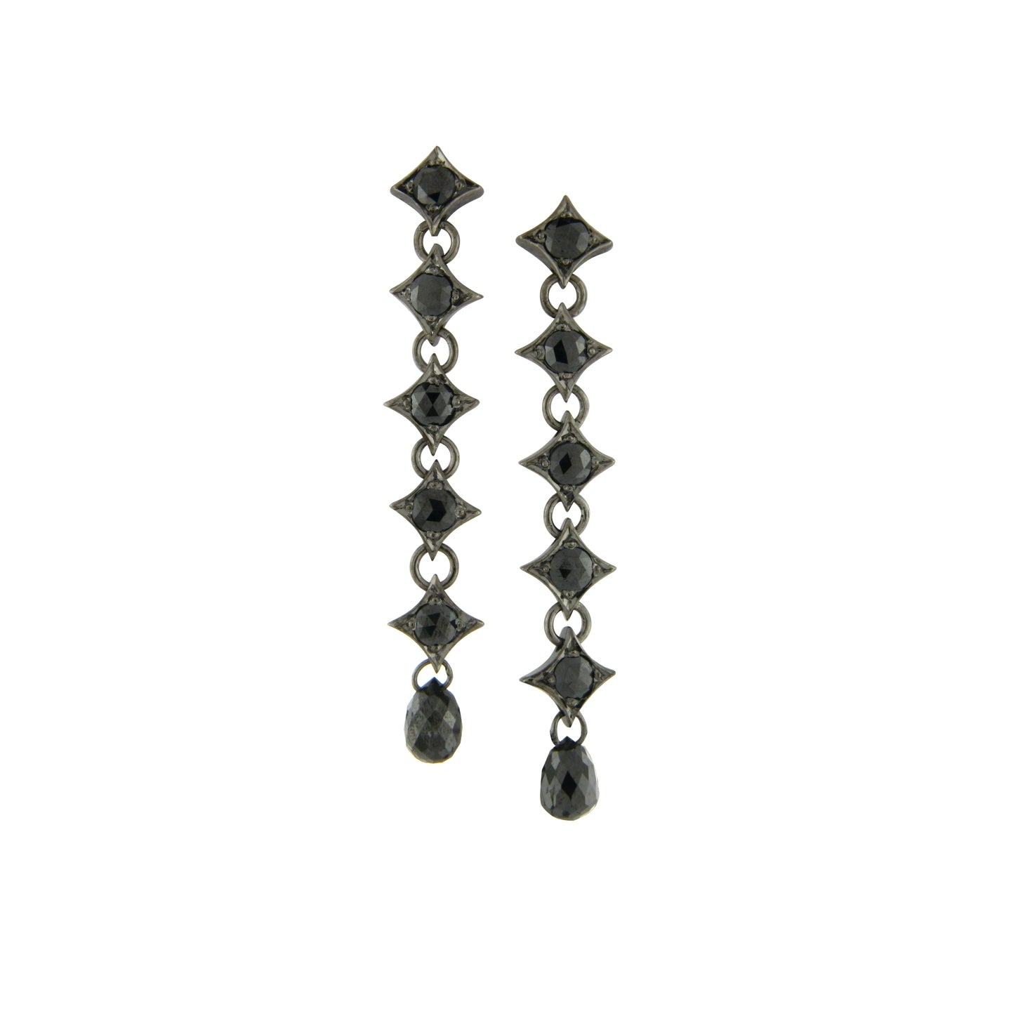Etoile Black Diamond Linear Earrings