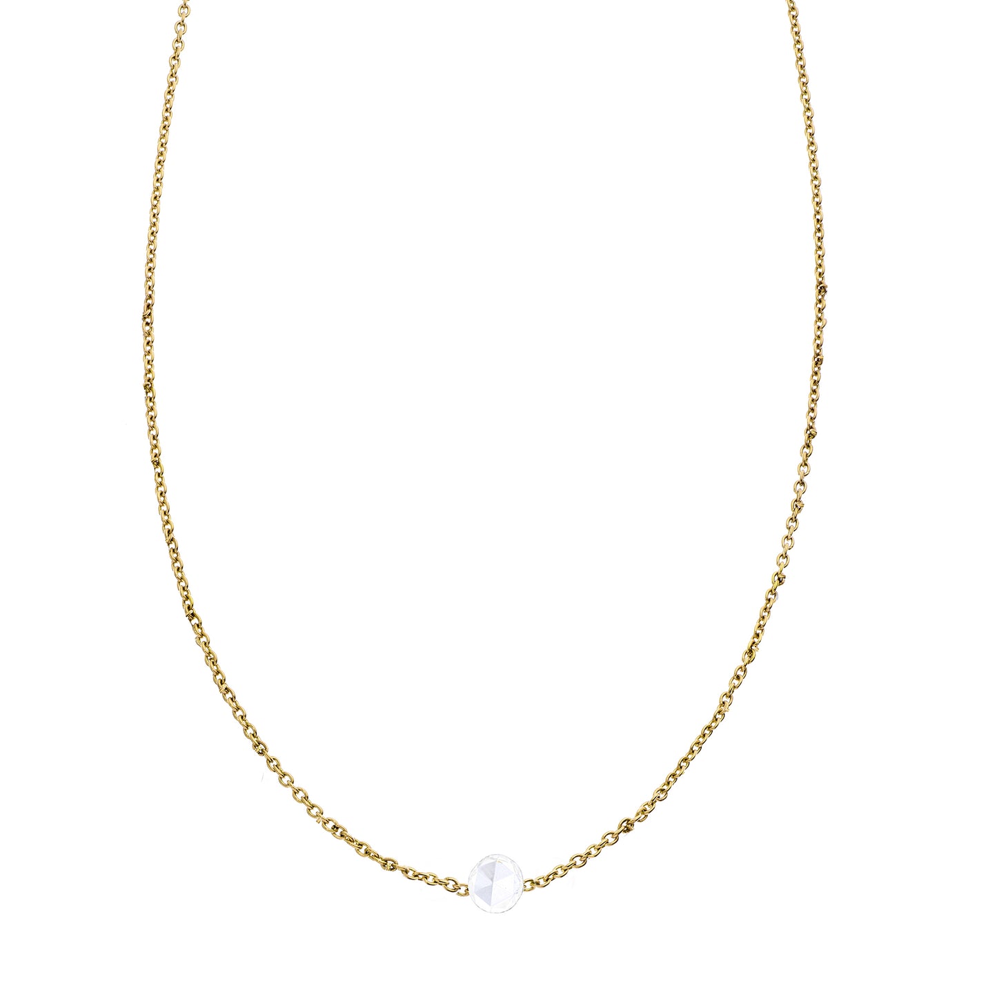 Cien 1 Stone White Diamond Necklace