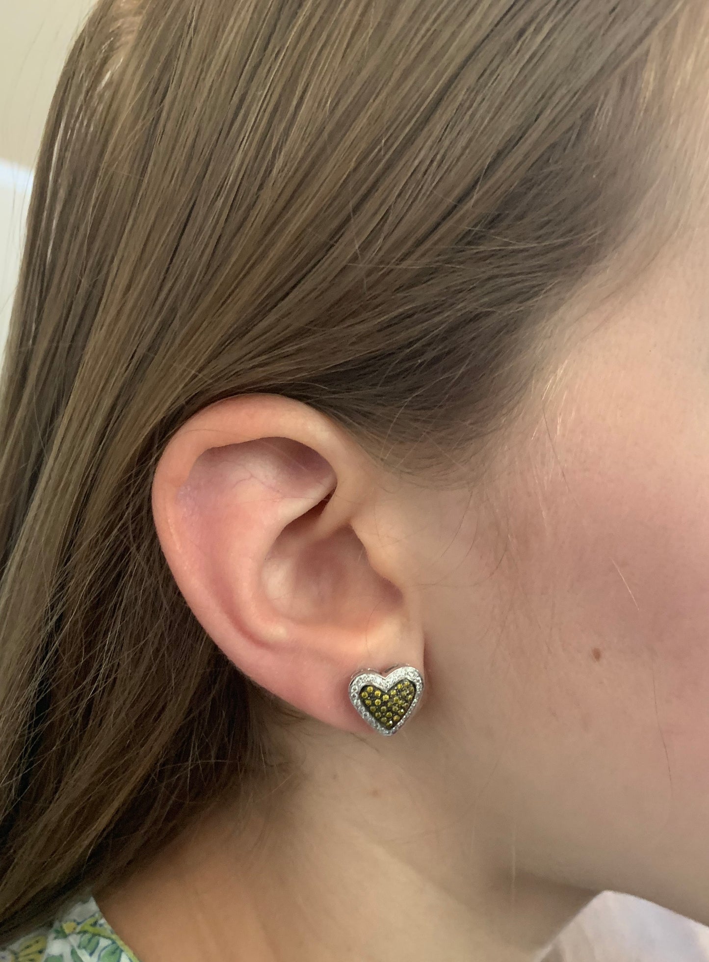 Heart Green Diamond Earrings