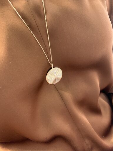 Stella White Diamond Medallion Necklace