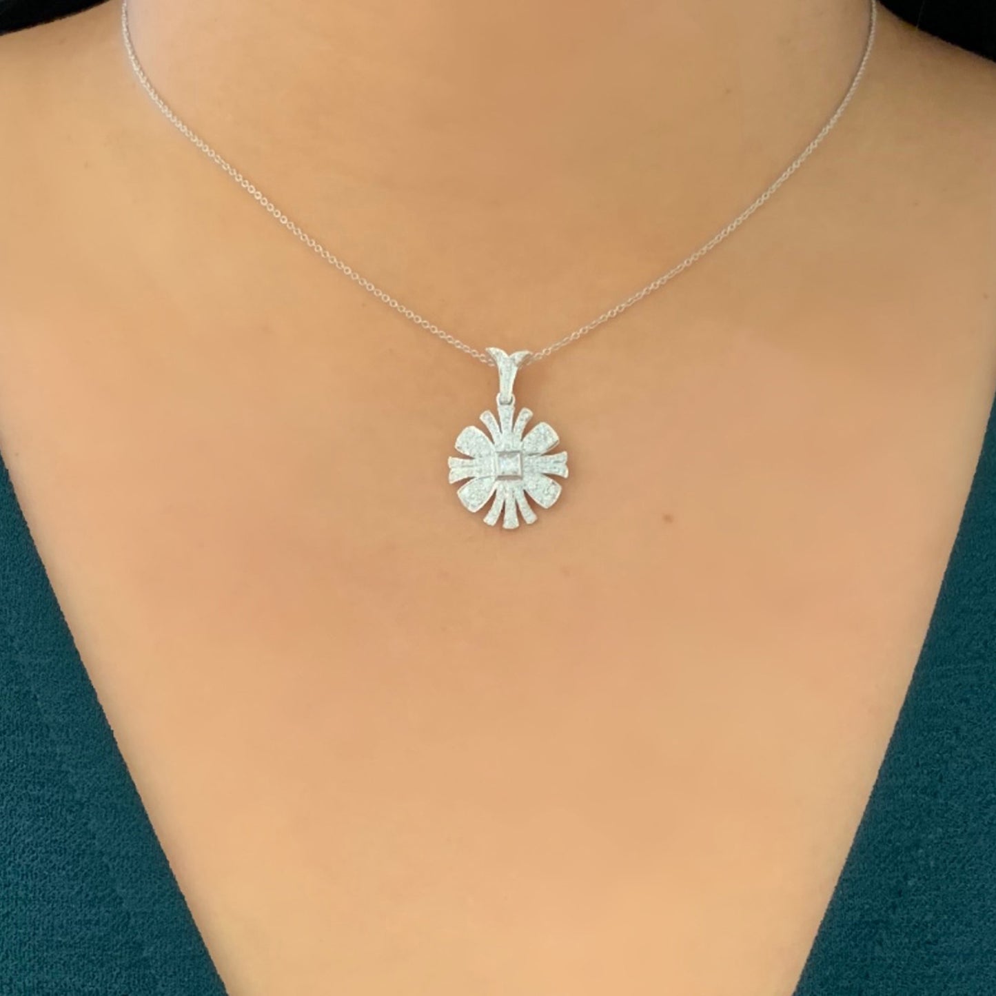 Waterfall White Diamond Necklace