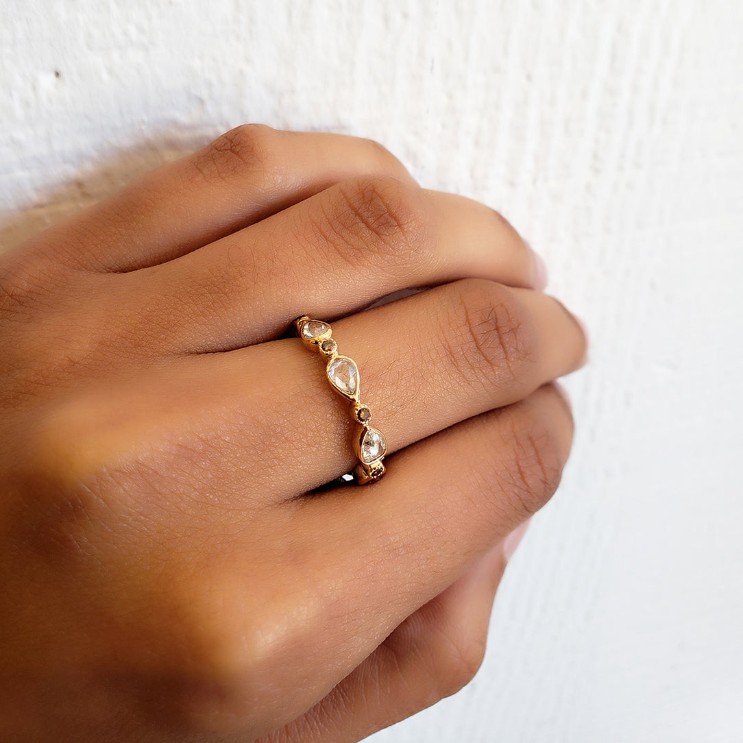 Fine Vine Burnt Orange Diamond Band