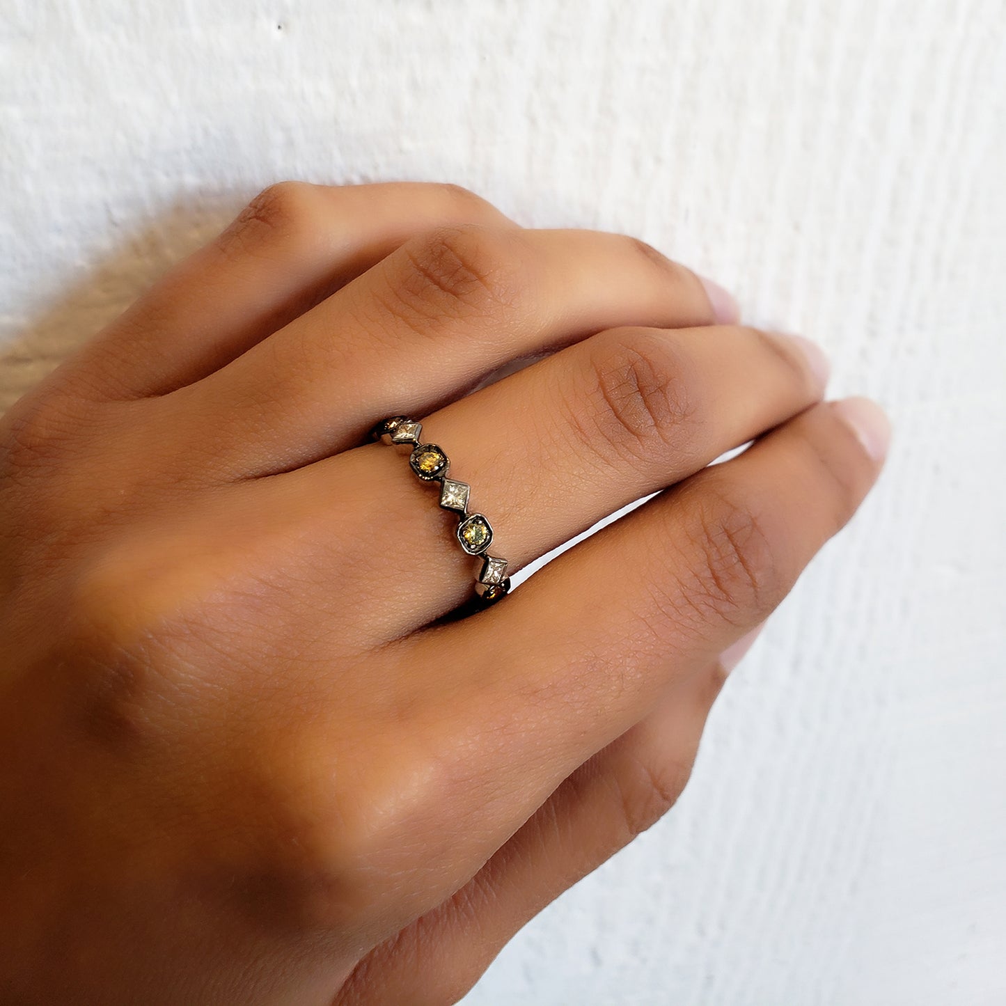 Art Deco Multi-Color Diamond Band