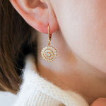 Concentric Diamond Drop Earrings