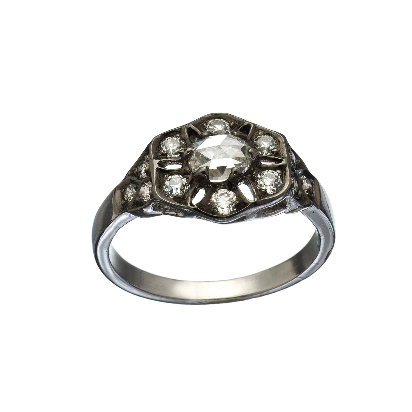 Polly Rose and Old Mine Cut Diamond Ring