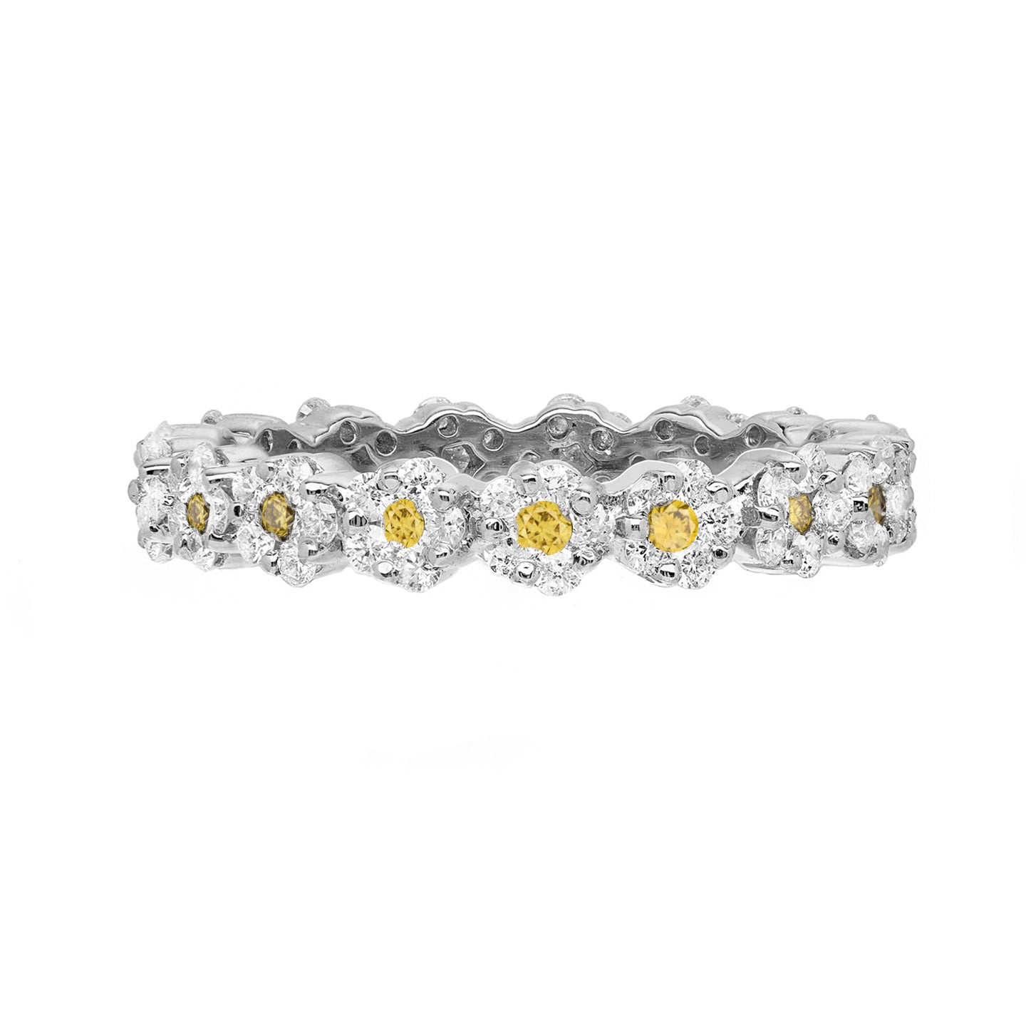 Rosetta White and Yellow Diamond Band