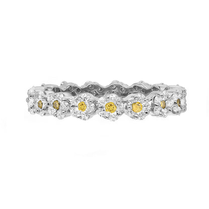 Rosetta White and Yellow Diamond Band