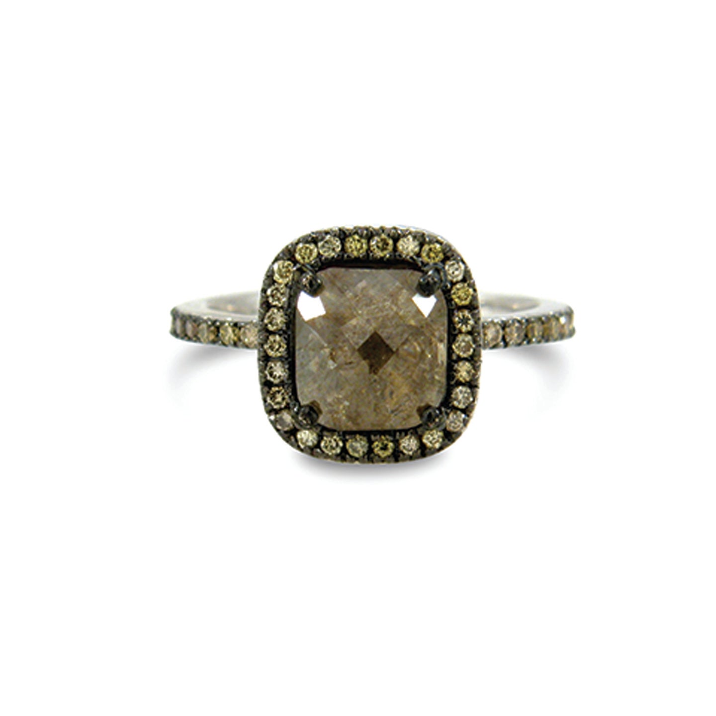 Deco Opaque Green Diamond Ring