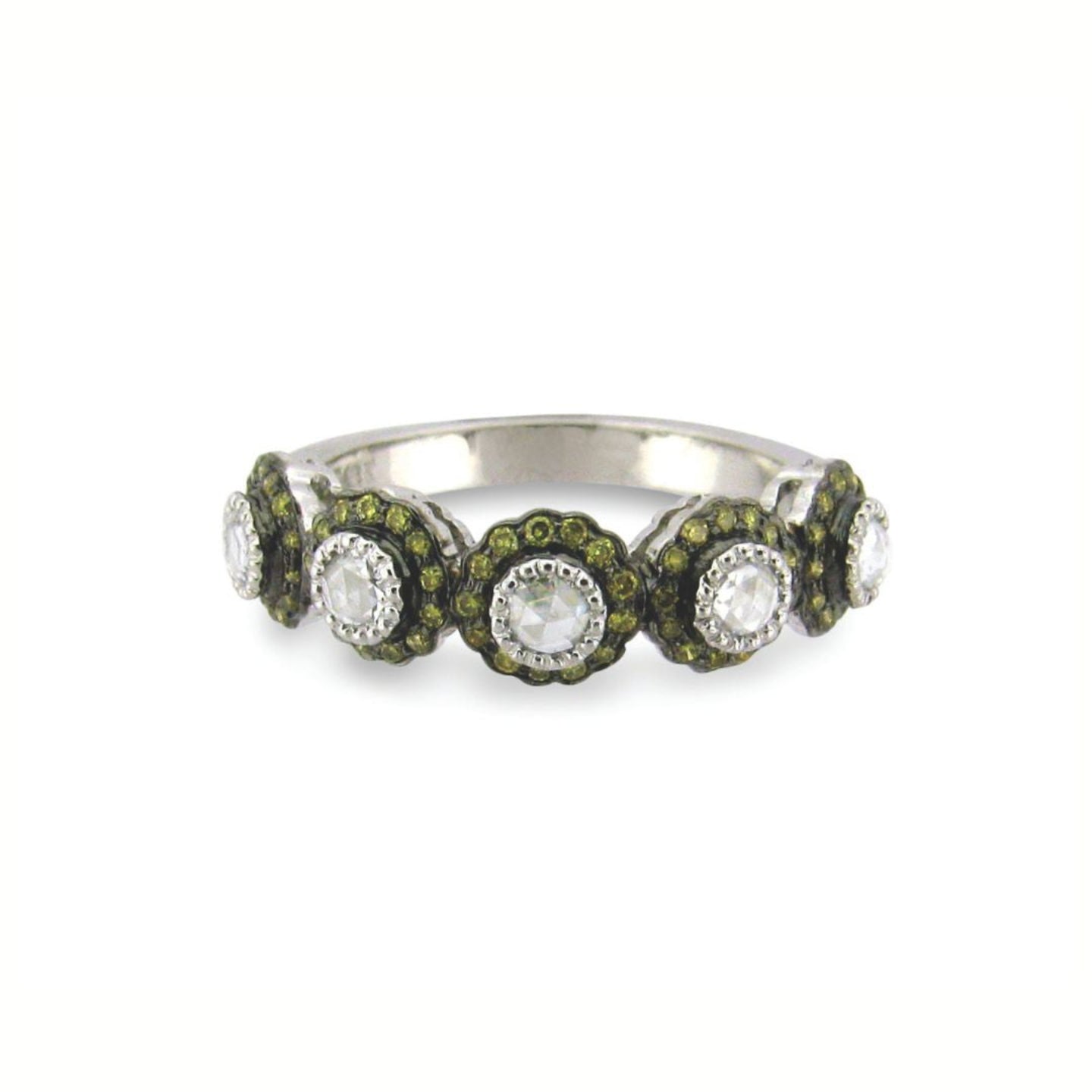 True Romance 5 Stone Green Diamond Ring