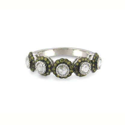 True Romance 5 Stone Green Diamond Ring