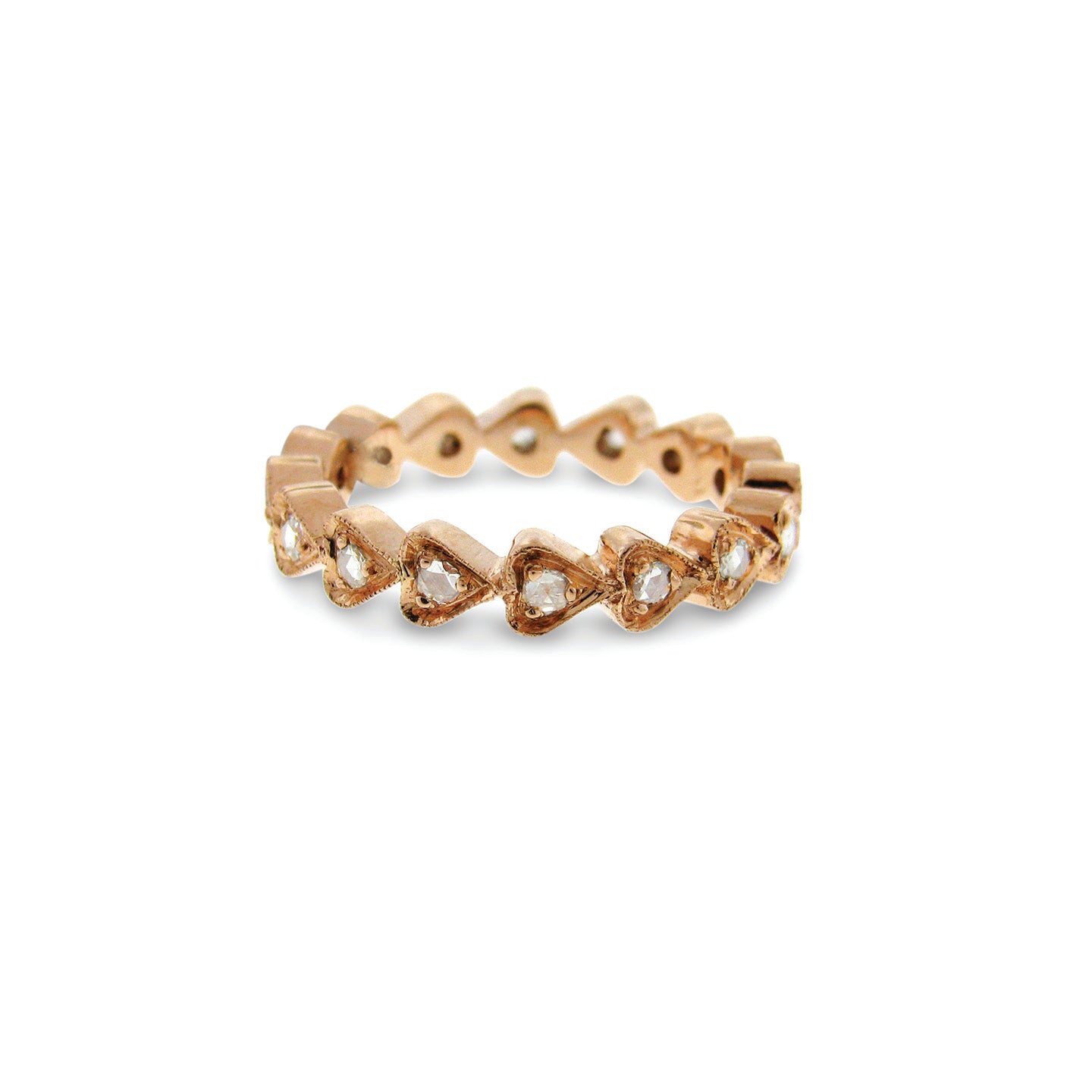 Heart White Diamond Band