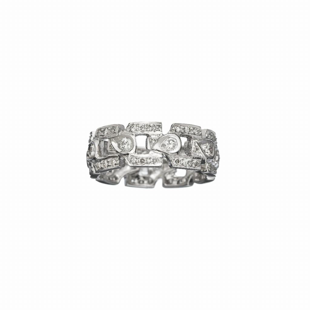 Feuille Link White Diamond White Band