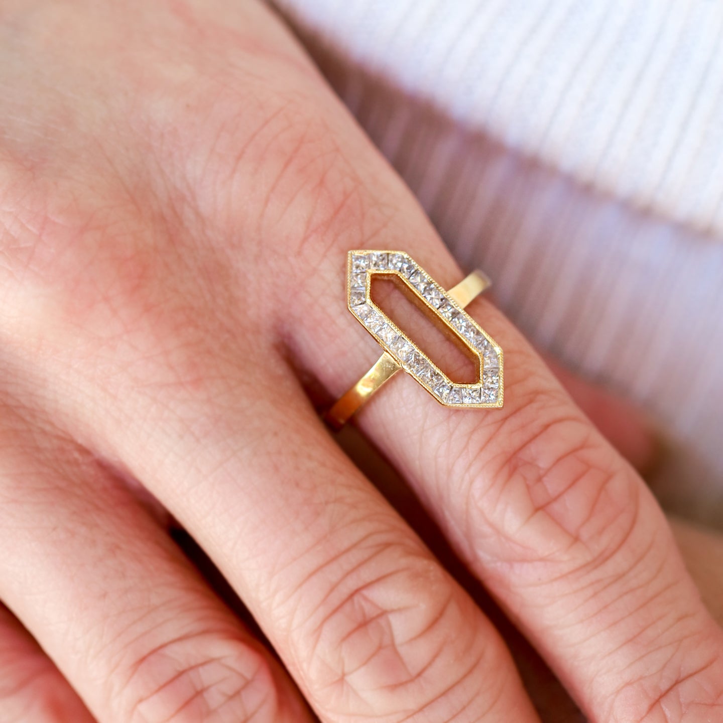 Kerri White Diamond Cocktail Ring