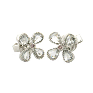 Fine Vine Pink Diamond Stud Earrings