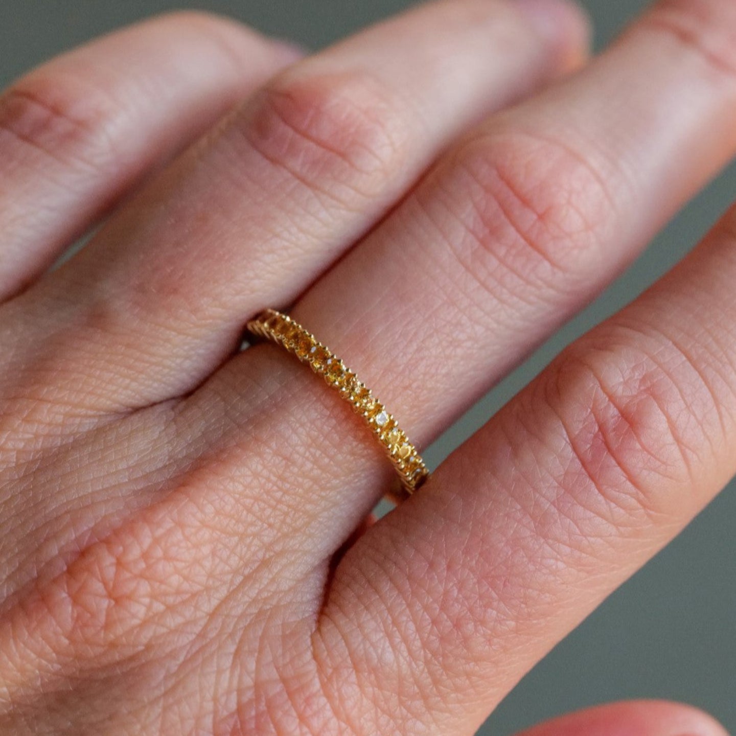 Orange Sapphire Prong Band