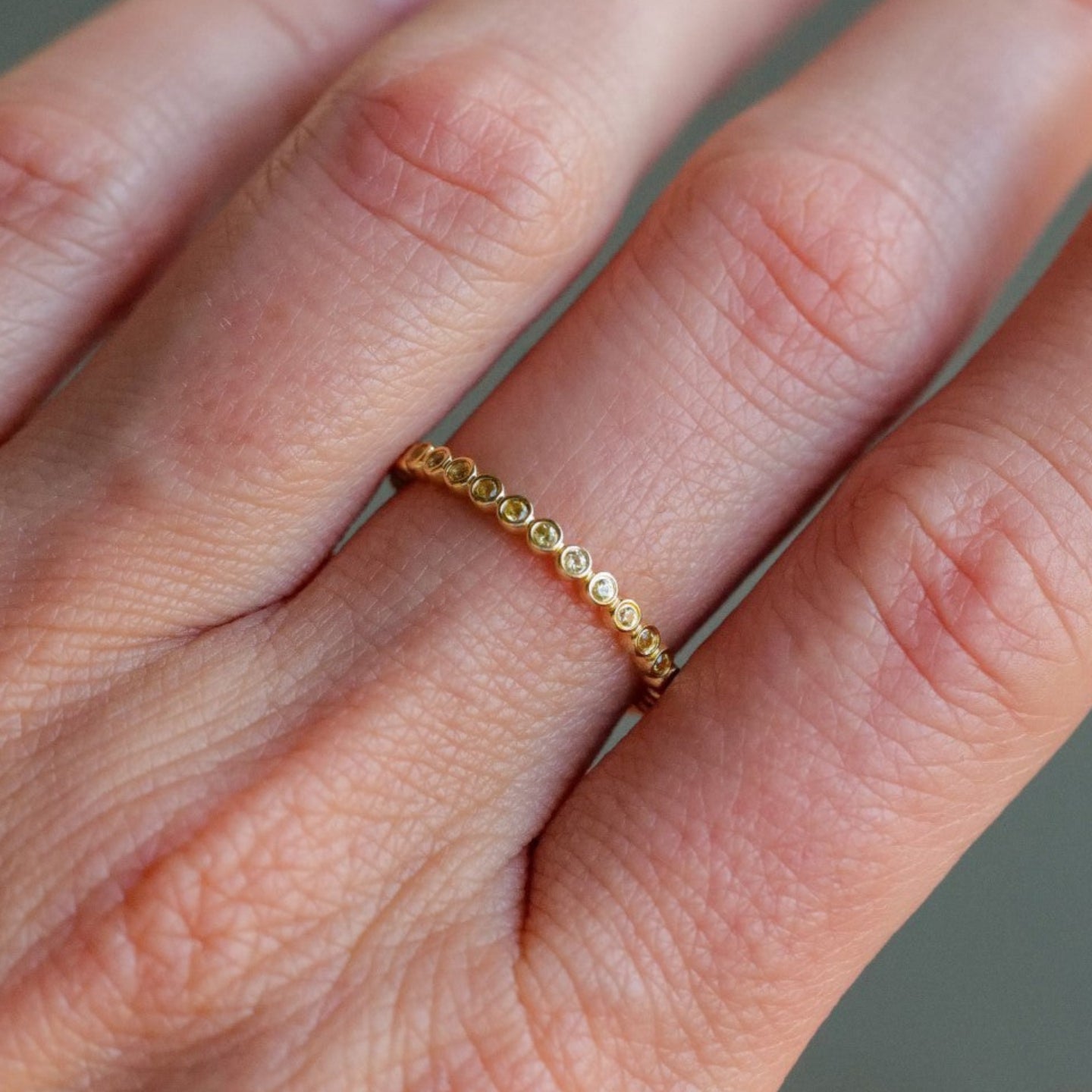 Yellow Sapphire Mini Bezel Band