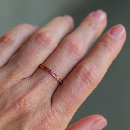 Pink Sapphire Scallop Band
