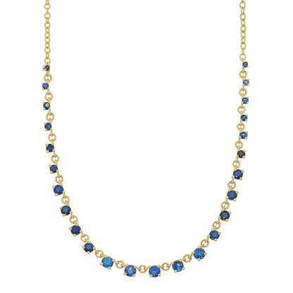 Mylene Blue Sapphire Tennis Necklace