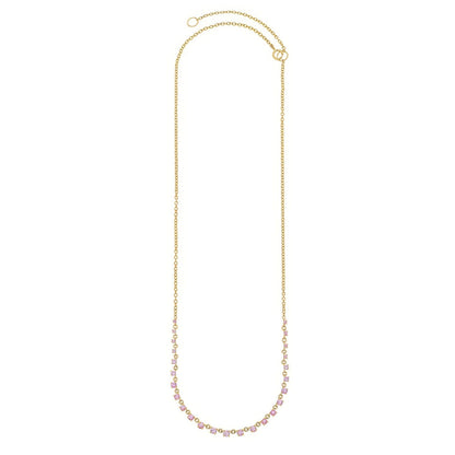 Mylene Pink Sapphire Tennis Necklace