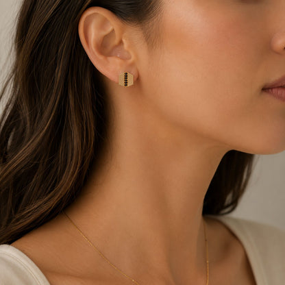 Maya Black Diamond Stud Earrings