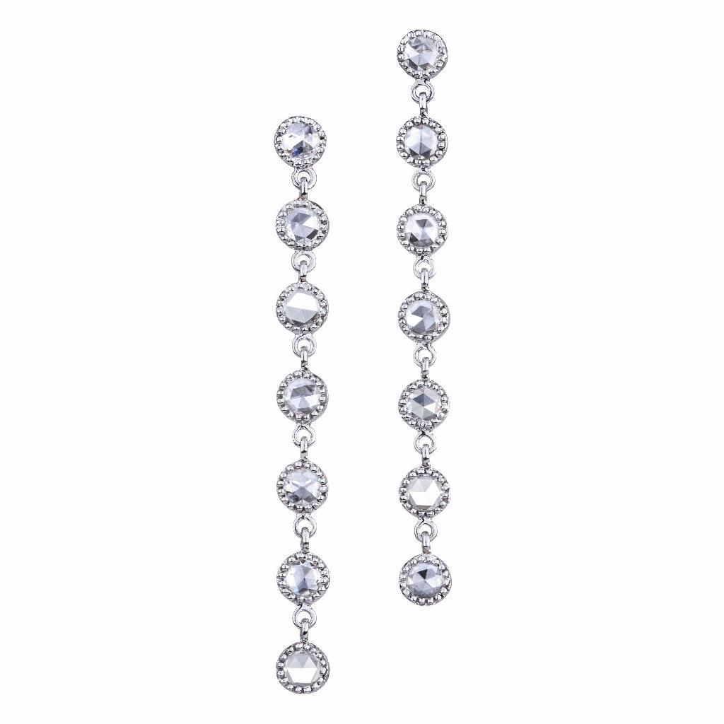 Grace Linear Rose Cut Diamond Earrings