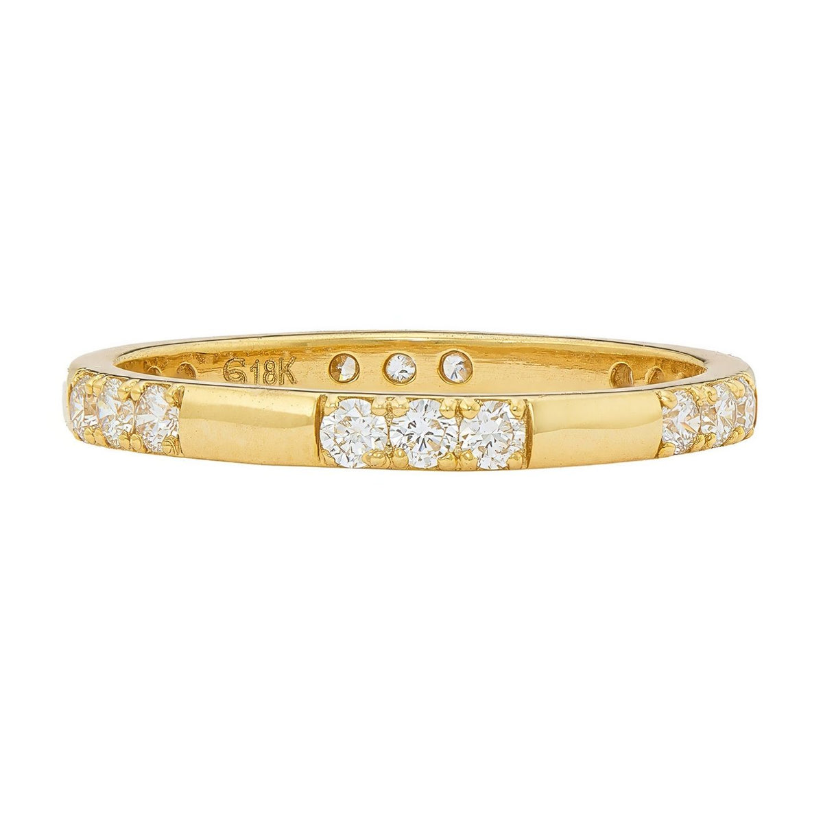 Luna Triple Stone White Diamond Band