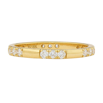 Luna Triple Stone White Diamond Band