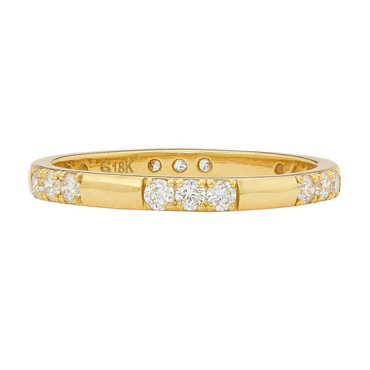 Luna Triple Stone White Diamond Band