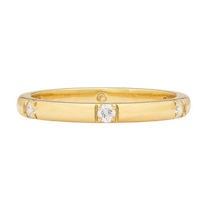 Luna Single Stone White Diamond Band