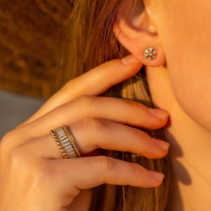 Camelia Diamond Stud Earrings