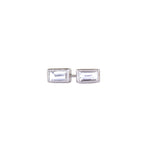Petit Baguette White Diamond Stud Earrings