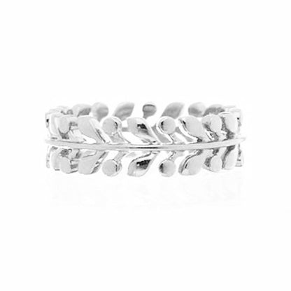 Laurel White Gold Band