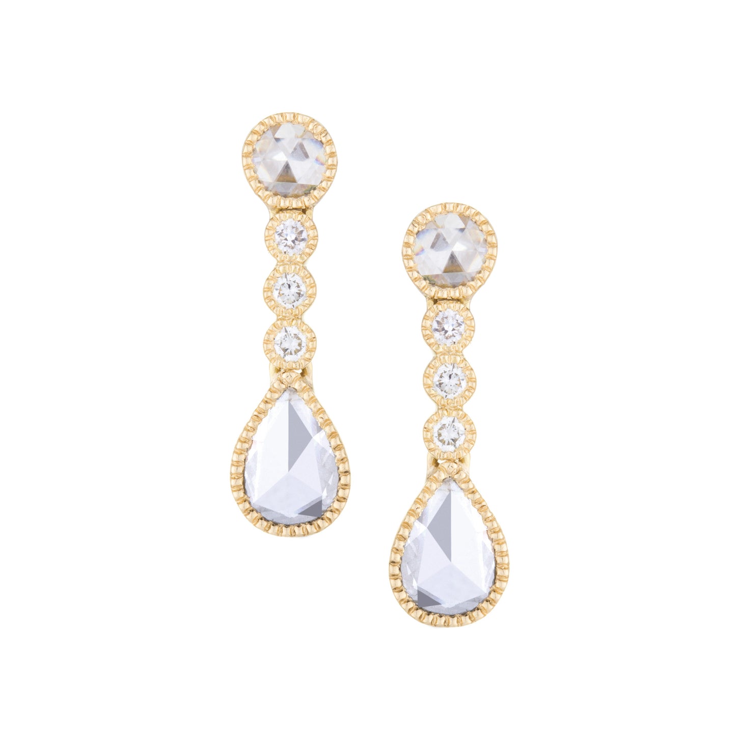 White Diamond Trio Drop Earrings