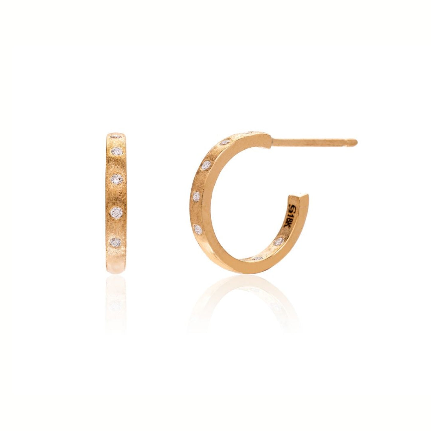 Dunes White Diamond Huggies