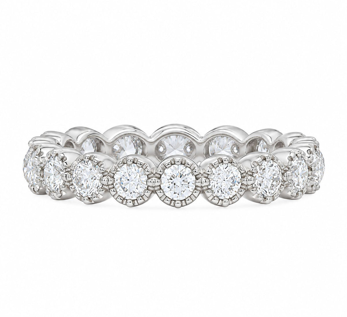 Large Bezel White Diamond Band