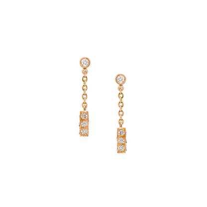 Barrel White Diamond Drop Earrings