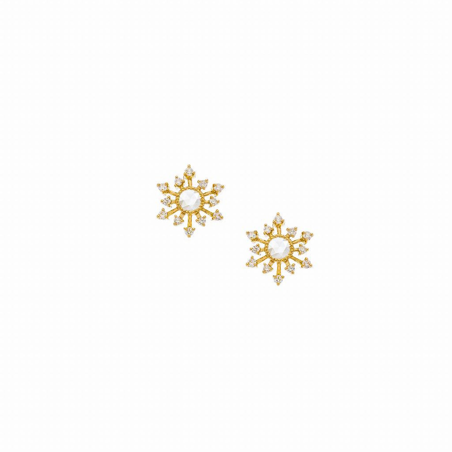 Leena Small White Diamond Stud Earrings