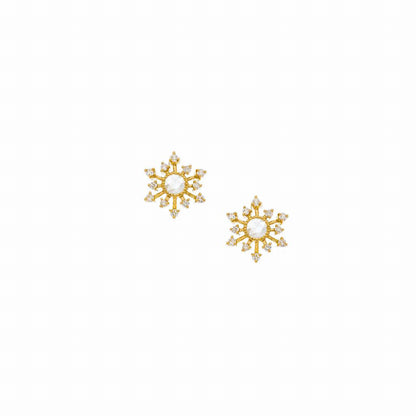 Leena Small White Diamond Stud Earrings