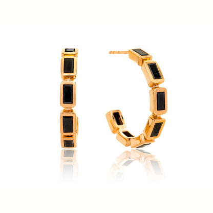 Simone Black Diamond Hoops