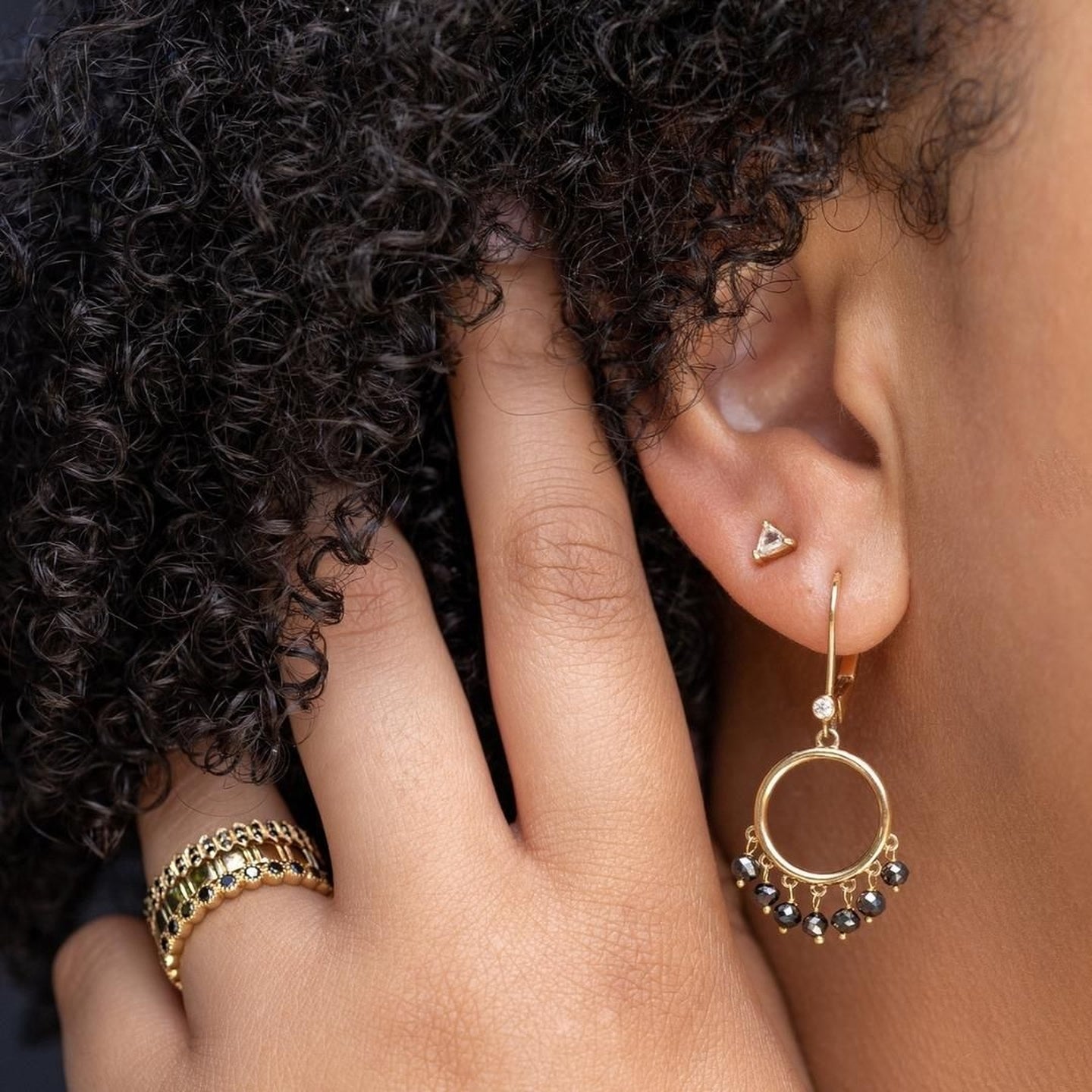 Adeline Black Diamond Drop Earrings