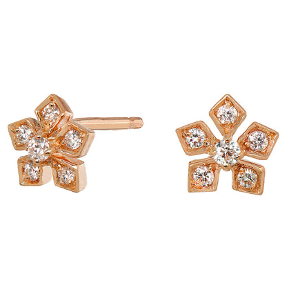 Enchanted Garden Flower White Diamond Earrings