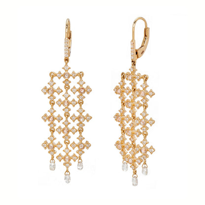 Arya White Diamond Drop Earrings