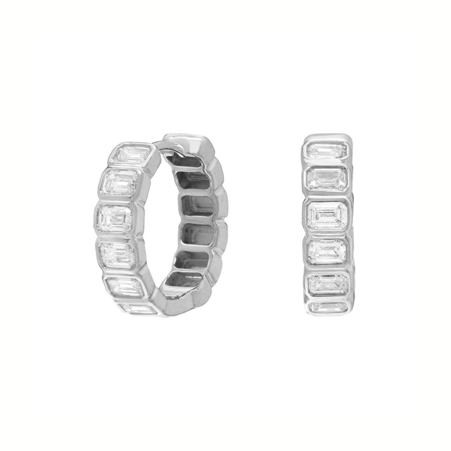 Nea White Diamond Huggies