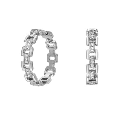 Cesta White Diamond Hoops