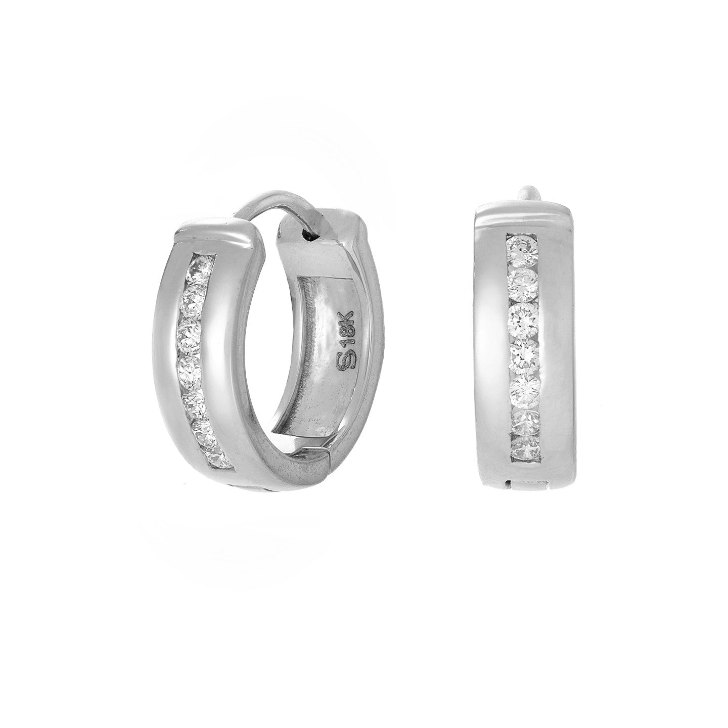 Nova White Diamond Huggies