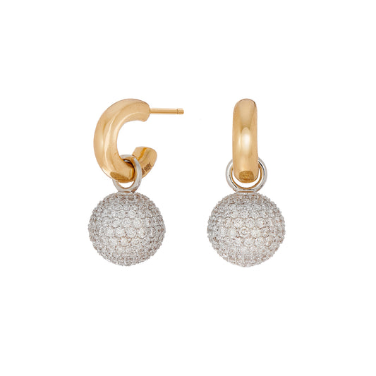 Disco White Diamond Drop Earrings