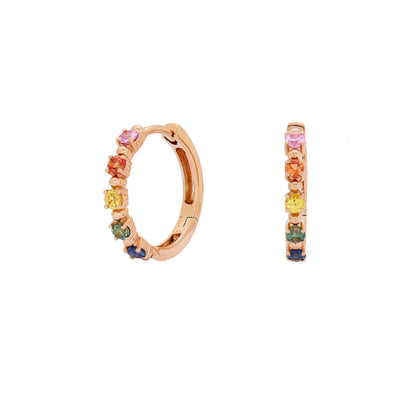Rainbow Sapphire Hoops
