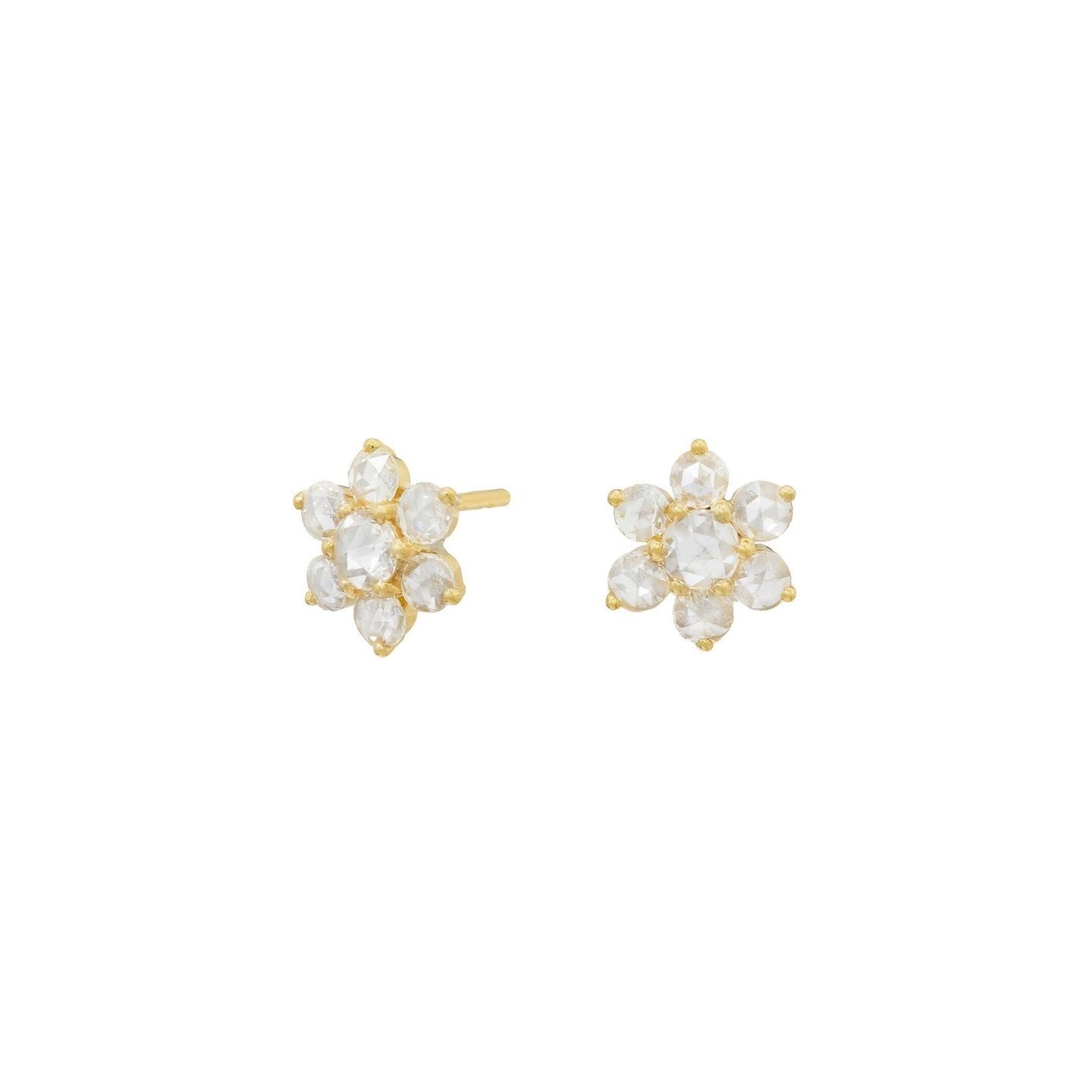 Rosa White Diamond Stud Earrings