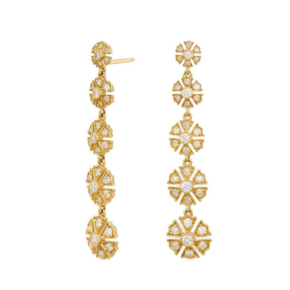 Camelia White Diamond Drop Earrings